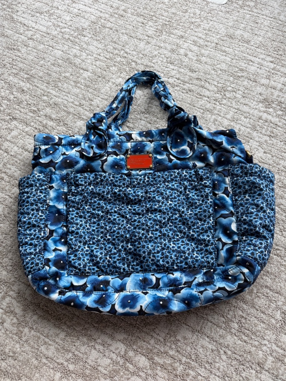 Marc Jacobs - Blue Floral Quilted Tote Bag -